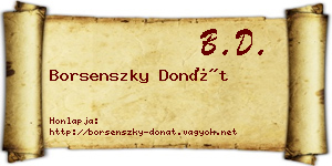 Borsenszky Donát névjegykártya